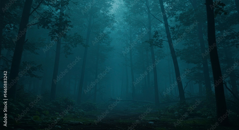 Naklejka premium Misty forest path (3)