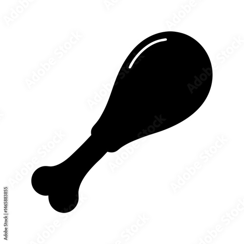 A Delicious and Classic Black Chicken Leg Drumstick on a White Background