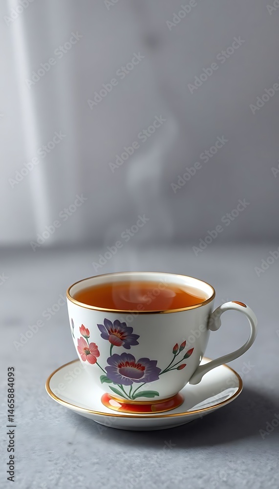Fototapeta premium cup of tea with a saucer on a table