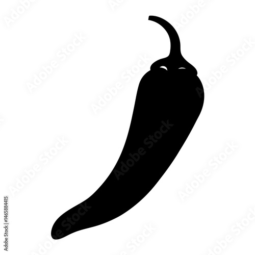 Dramatic Silhouette of a Spicy Jalapeno Pepper Against a Clean White Background