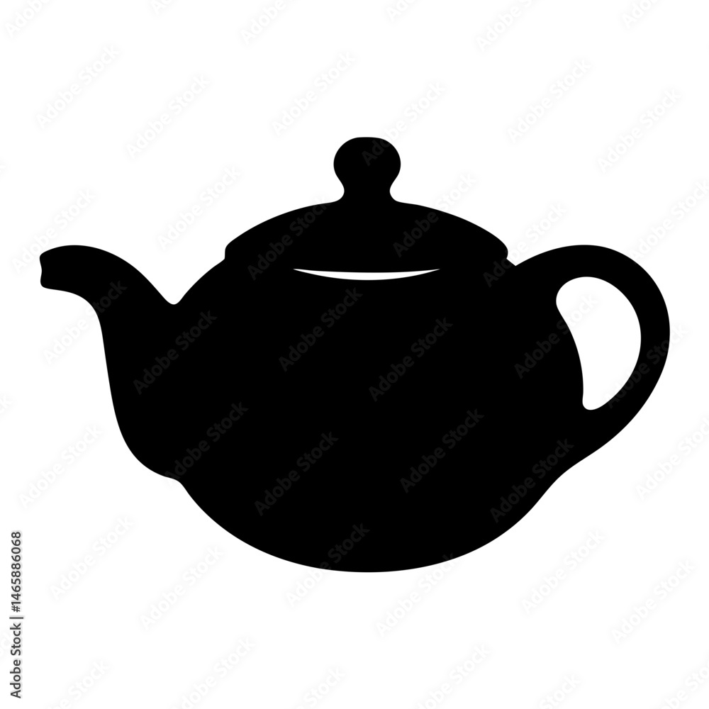 Obraz premium Simple Black Silhouette of an Elegant Teapot for a Calm Tea Time