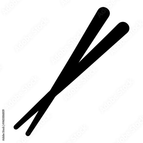 Simple Black and White Chopsticks Illustration for Culinary and Asian Food