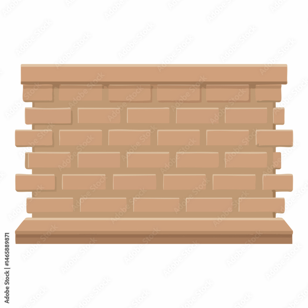 Obraz premium Brick Wall Section. Vector Image
