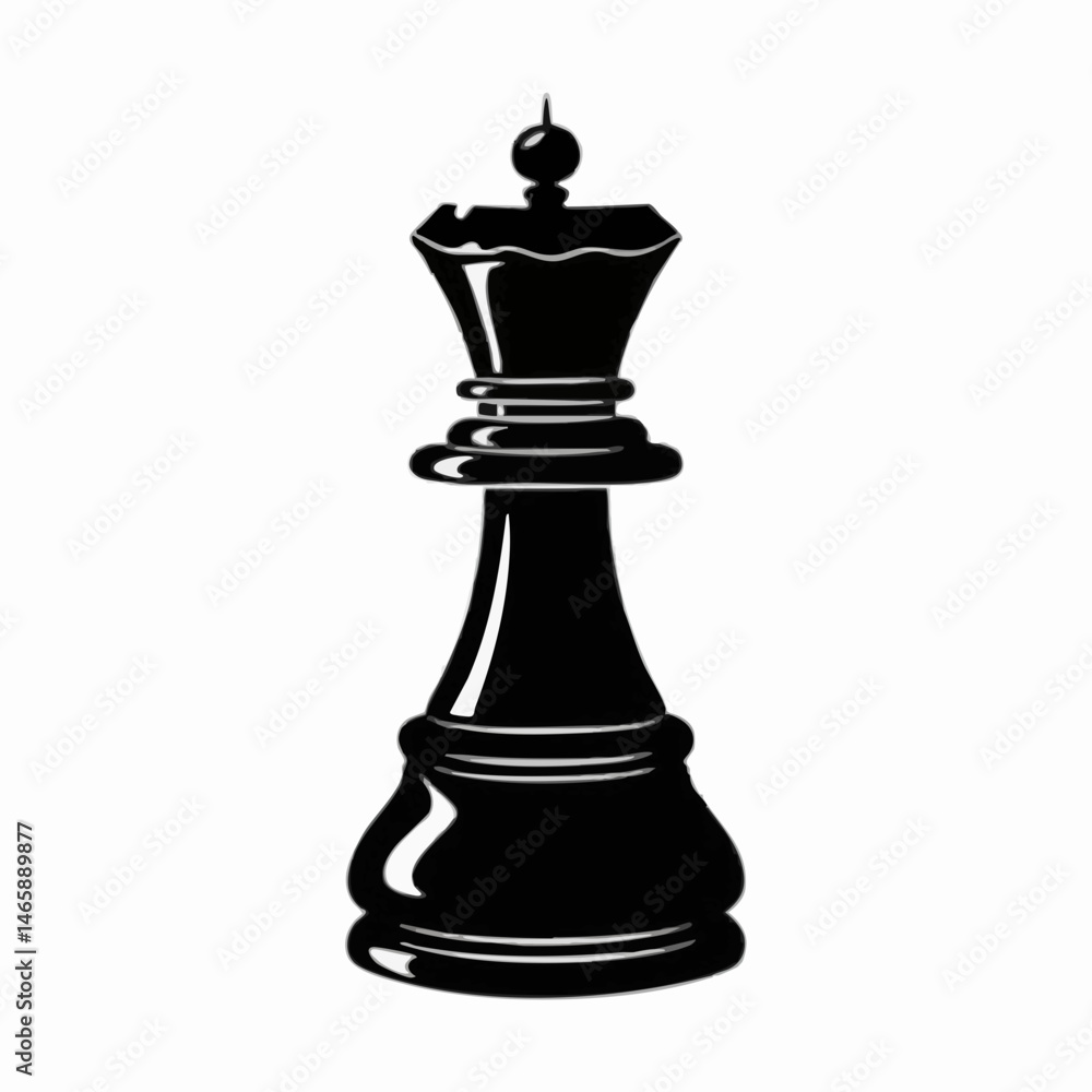 Black Chess Queen Piece Vector Illustration. Vector Image Black Chess Queen Piece Vector Illustration. Vector Image