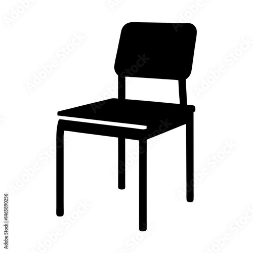 Silhouette of a simple chair, a modern and minimalist representation