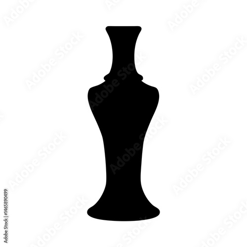 Elegant Black Vase Silhouette with a Long Neck and Broad Base Design
