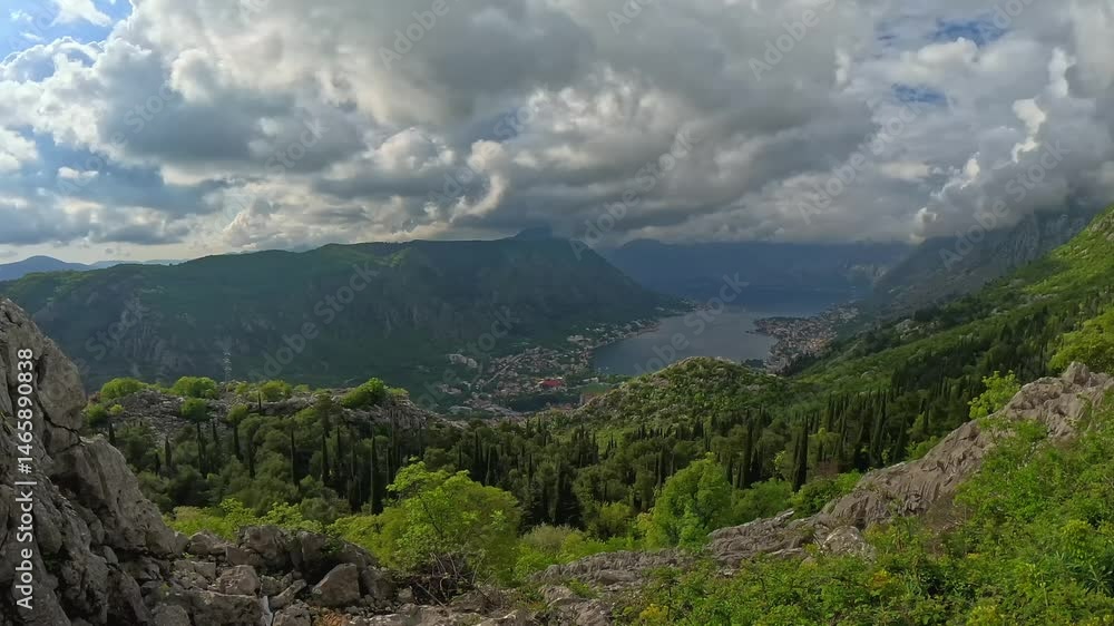 Scenic View of Montenegro's Mountainous Landscape and Coastline Scenic View of Montenegro's Mountainous Landscape and Coastline