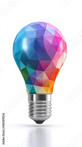 Obraz na płótnie Colorful geometric light bulb design symbolizing creativity and innovation in a modern artistic style. w salonie