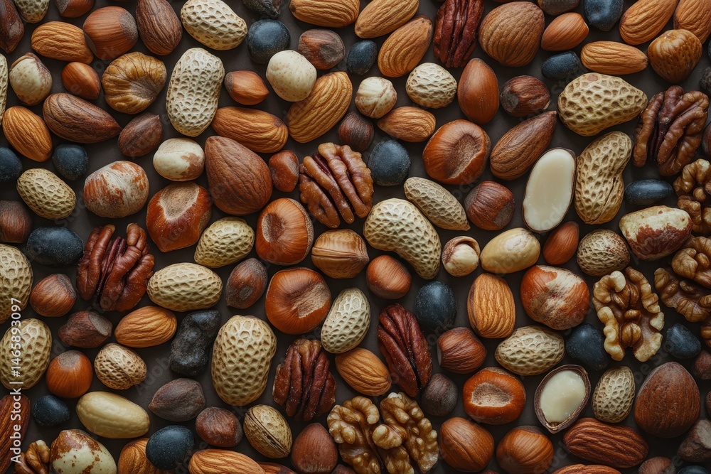 Variety of nuts including almonds, pecans, peanuts, walnuts, and hazelnuts Variety of nuts including almonds, pecans, peanuts, walnuts, and hazelnuts