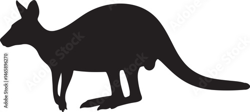 Yellow-Footed Rock Wallaby Vector Silhouette