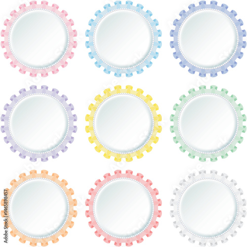 Support Items Fan Goods Medal Can Badge Rosetta Material Frame Pastel / 推し活 メダル 缶バッジ ロゼッタ ロゼット 素材 フレーム パステル
