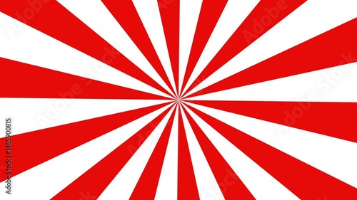 Red and white sunburst background animation with radial lines expanding outwards