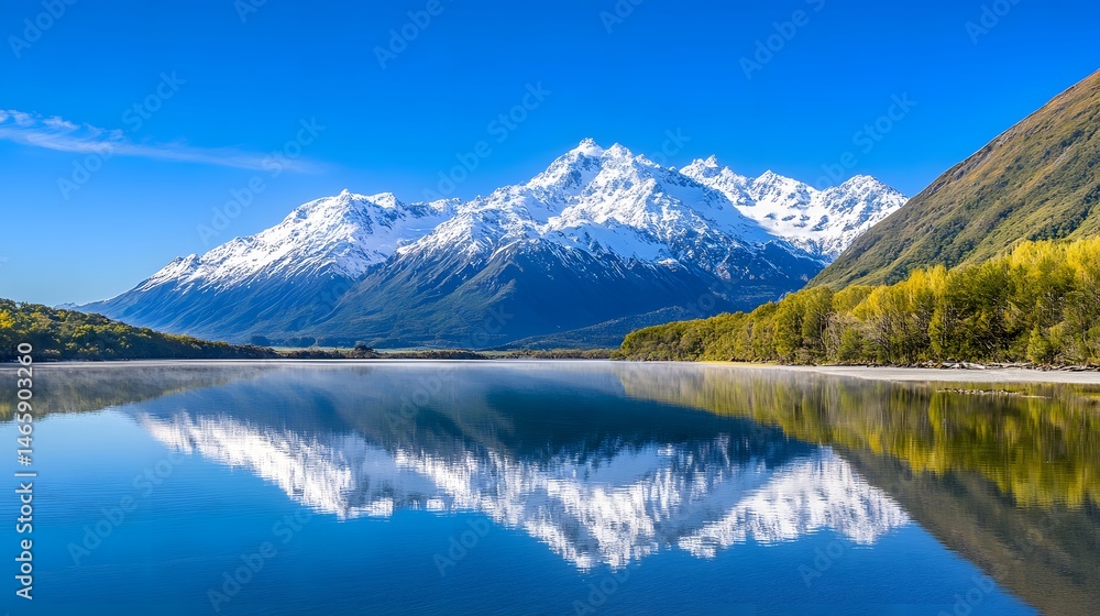 Obraz premium Serene Mountain Lake Reflection Landscape