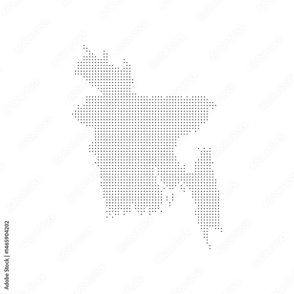 Fototapeta premium Bangladesh dotted halftone map isolated on white background. World maps circle. Global map vector illustration
