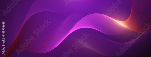 Abstract background with purple curves and orange light. Suitable for graphic design, web banners, and artistic projects.