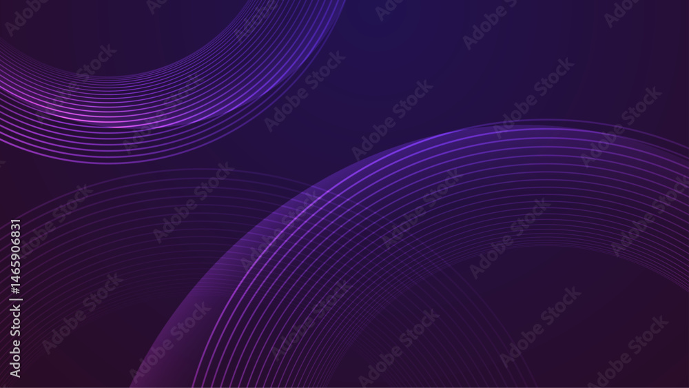 Naklejka premium Abstract overlapping circles on dark purple background suitable for graphic design, website backgrounds, digital art, print materials, and artistic projects.