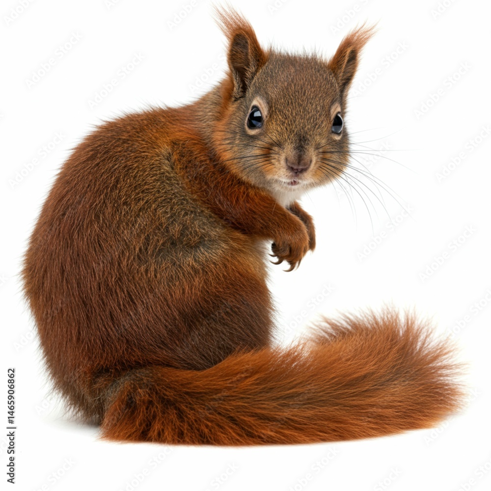 Obraz premium Wild Red Squirrel, Captured in Studio, Natural Beauty