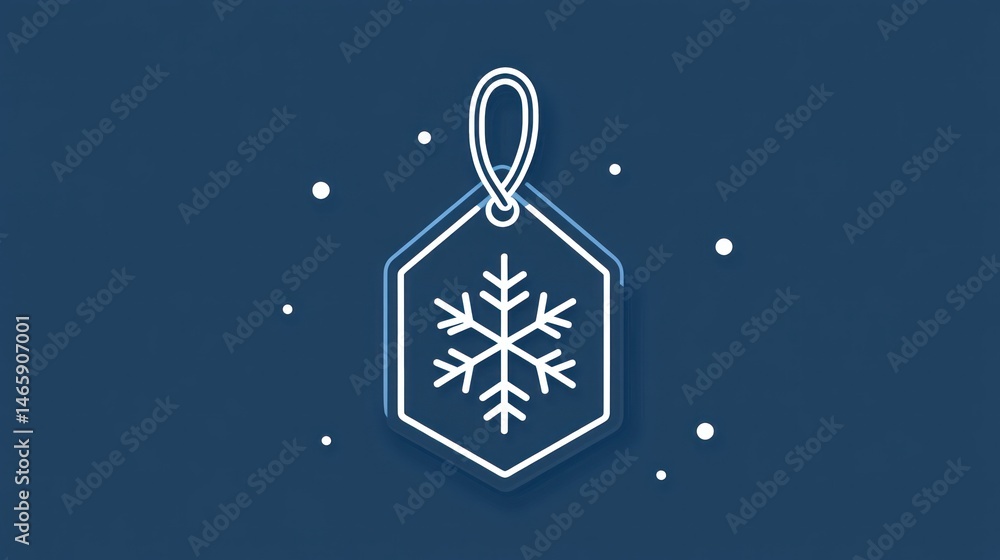Winter sale tag icon graphic, digitally created, simple design, for marketing