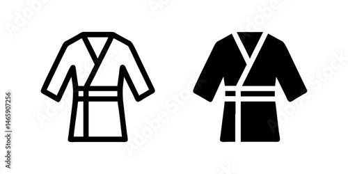 Vector icon set depicting bathrobes, ideal for spa and relaxation designs.