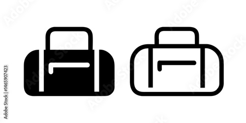 Vector icon set featuring duffle bags, suitable for travel and luggage designs.
