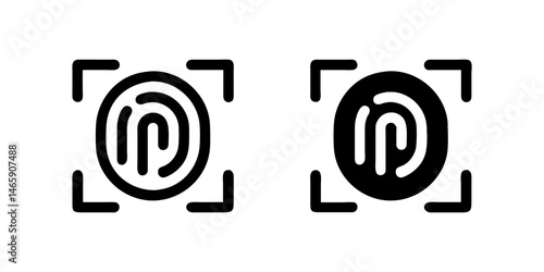 Vector icon set featuring fingerprints, ideal for security and biometric designs.