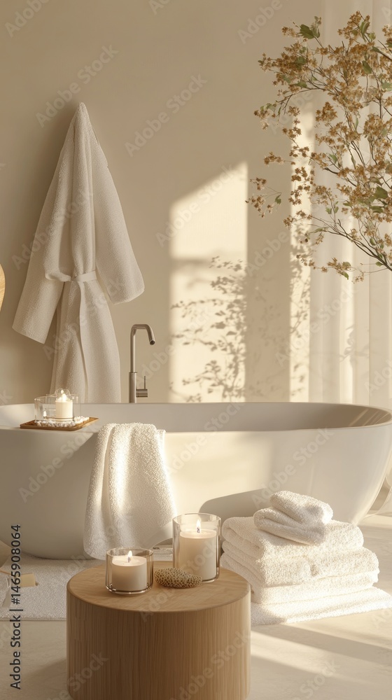 Serene Spa Bathroom: Relaxation and Tranquility in a Luxurious Setting Serene Spa Bathroom: Relaxation and Tranquility in a Luxurious Setting
