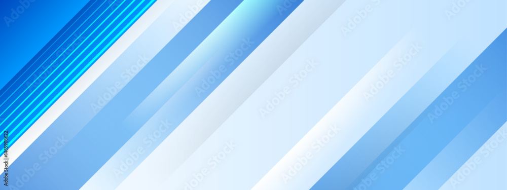 Obraz premium Abstract blue and white diagonal stripes suitable for backgrounds, digital design, web graphics, and print materials like posters or brochures.