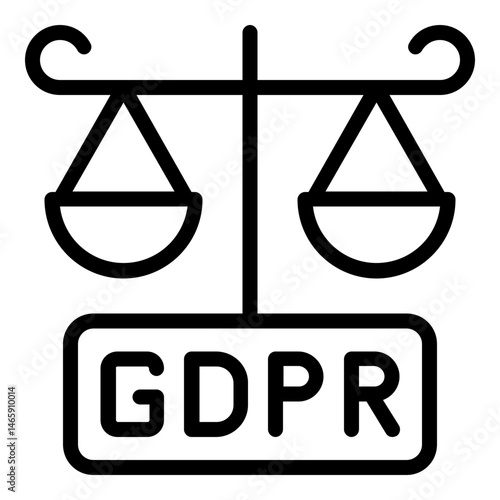 law balance gdpr icon line