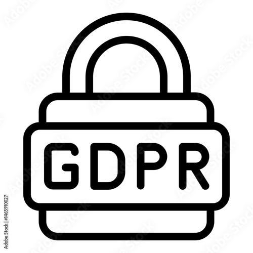 lock gdpr icon line