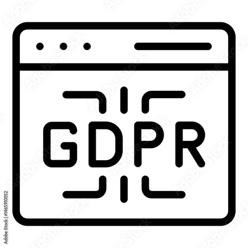 web security gdpr icon line