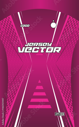 Sleek Jersey Vector Design: A captivating, close-up vector design for a jersey, seamlessly blending vibrant colors, geometric patterns, and a touch of athletic dynamism.