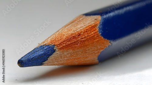 Obraz na płótnie Sharpened yellow pencil resting on clean white surface, angled diagonally under soft overhead lighting with shallow depth of field, symbolizing creativity, simplicity, and focus in minimal workspace w salonie