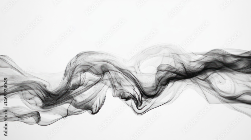 Abstract Black Smoke Waves on White Background: A Study in Fluid Dynamics and Artistic Expression Abstract Black Smoke Waves on White Background: A Study in Fluid Dynamics and Artistic Expression