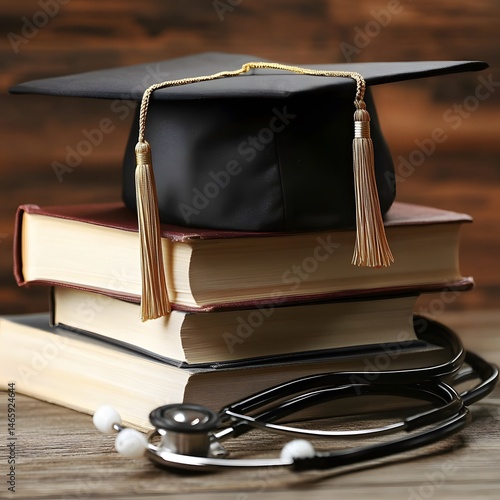 Medical Graduation Books Stethoscope Cap