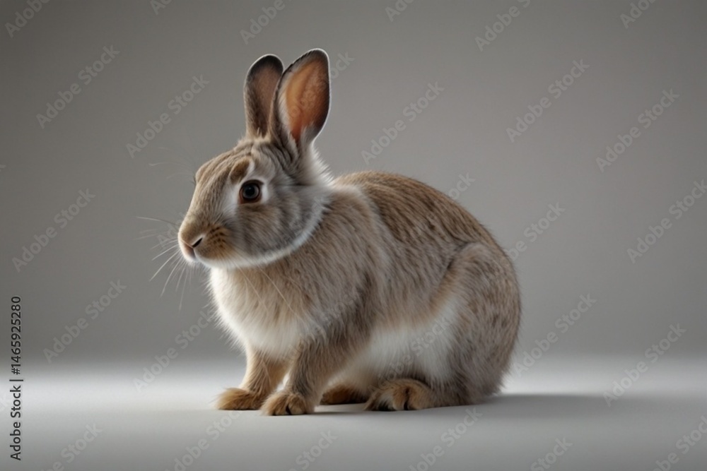 Obraz premium white rabbit on a dark background