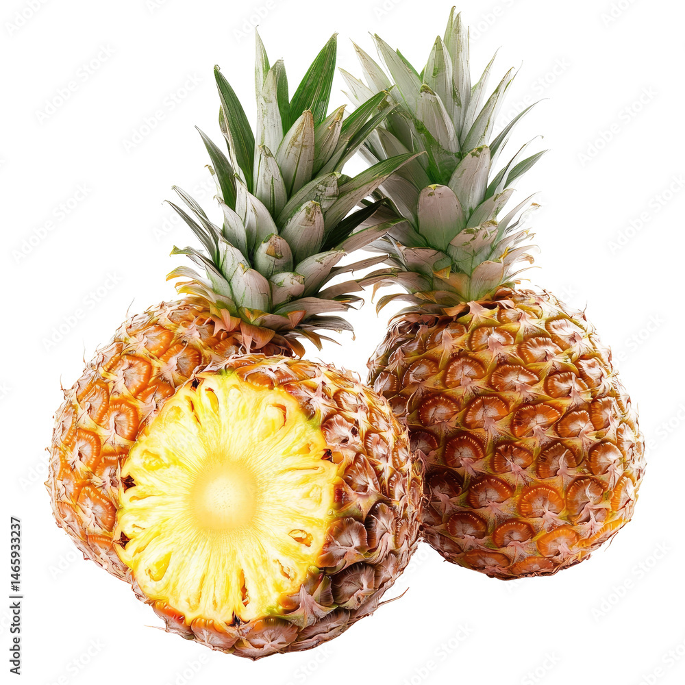 Fresh pineapples, close-up Fresh pineapples, close-up