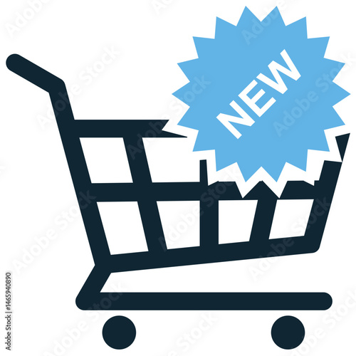 New market product icon vector for launch visuals, store expansion, and market entry themes. Ideal for product release promotions and commercial introduction illustrations.