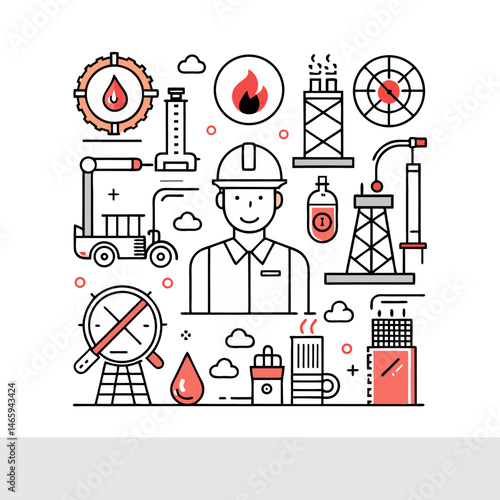 Industrial Safety and Construction Icons.
