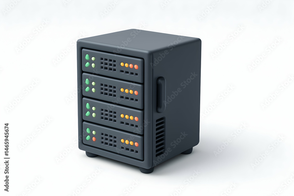 Fototapeta premium Modern data storage device with active indicators.