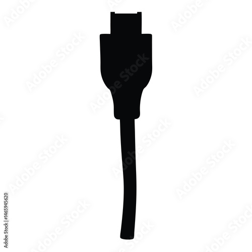 hdmi cable vector silhouette icon - ideal for business, office, or remote work graphics.