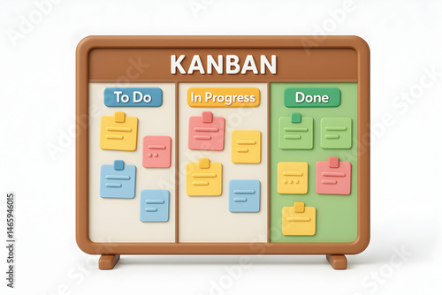 Colorful kanban board for project management.
