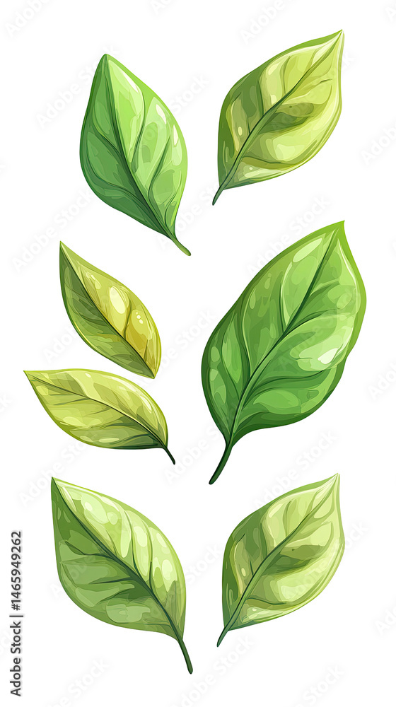 A collection of stylized leaves A collection of stylized leaves