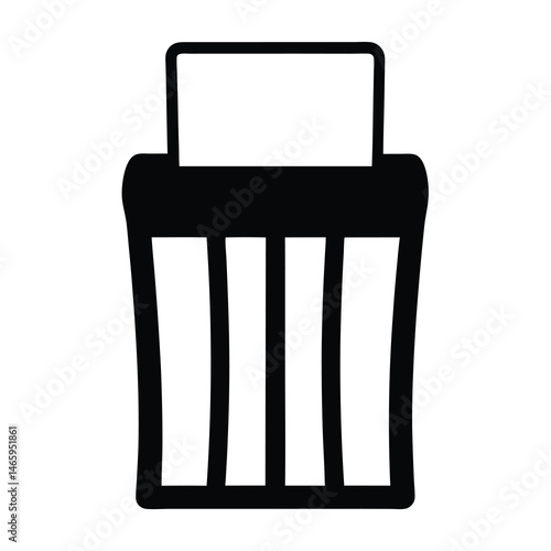 paper shredder vector silhouette icon - ideal for business, office, or remote work graphics.