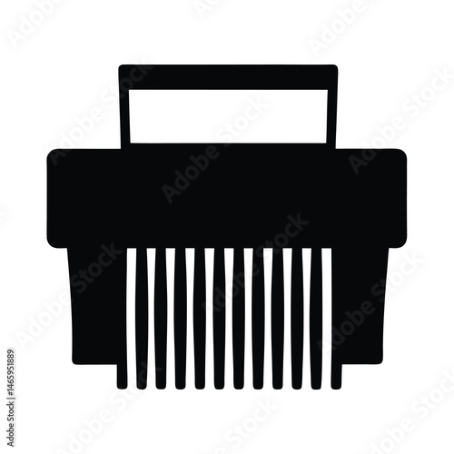 paper shredder vector silhouette icon - ideal for business, office, or remote work graphics.