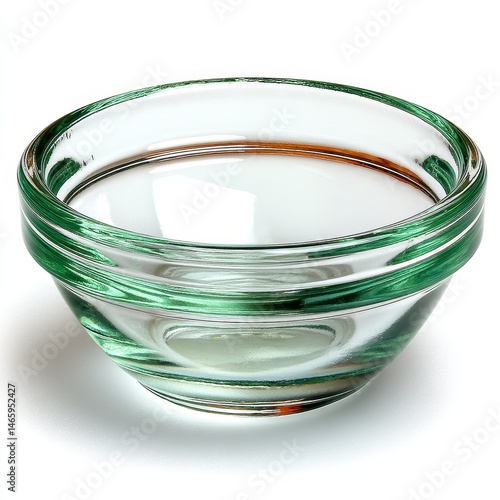 Obraz na płótnie Small Clear Glass Bowl with Green and Brown Stripes w salonie