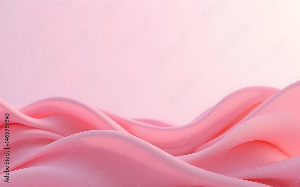 Fototapeta premium A pink wallpaper with wavy waves at the top. High quality