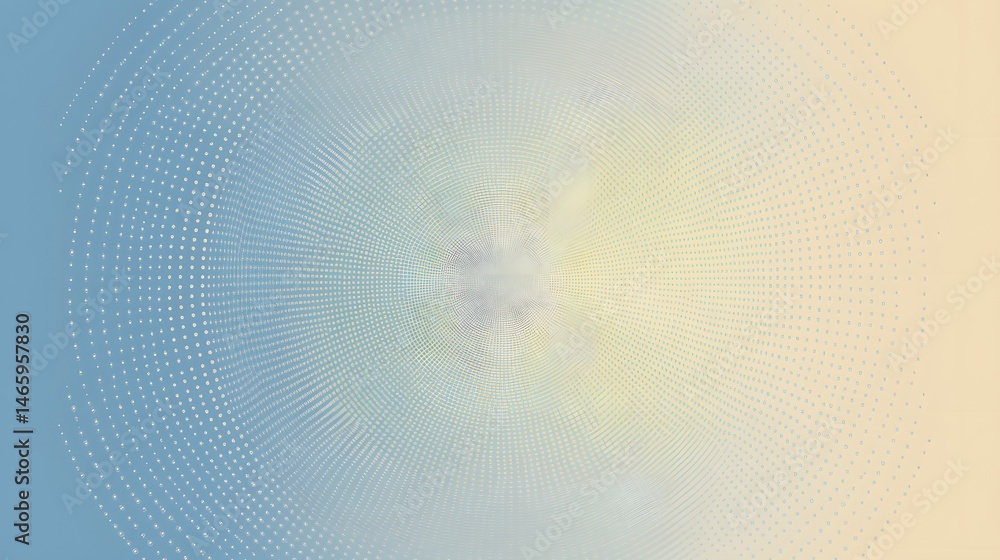 Obraz premium Abstract Blue and Beige Dotted Radiating Pattern Background