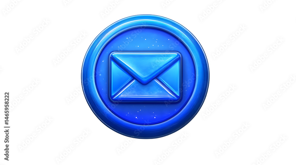 Bright Blue Envelope Icon Representing Digital Communication and Connectivity in Modern Technology Bright Blue Envelope Icon Representing Digital Communication and Connectivity in Modern Technology