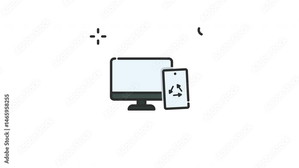 recycling electronic with phone and monitor icon animated alpha channel recycling electronic with phone and monitor icon animated alpha channel