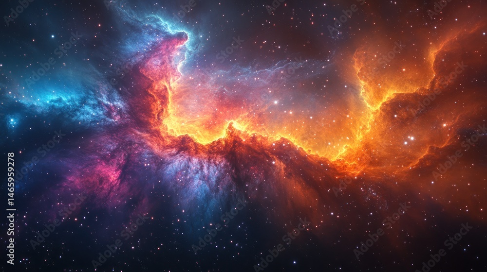 Cosmic Nebula: A Celestial Tapestry of Fire and Ice Cosmic Nebula: A Celestial Tapestry of Fire and Ice